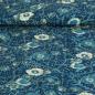 Preview: Viskose Druck Blüten blau